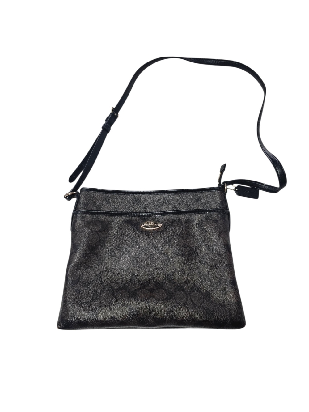 Coach Brown File Crossbody Bag In Signature Canvas